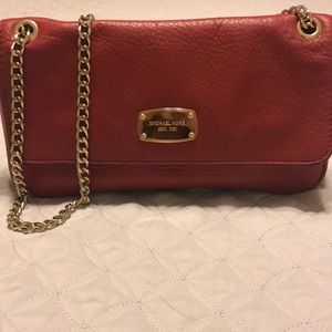 Michael Kors Red Leather Chain Bag